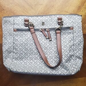 Stylish Gray and Tan Tote Bag